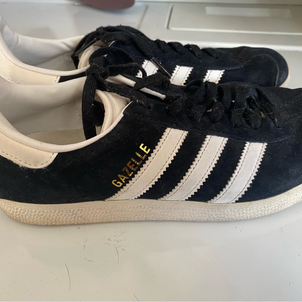 Adidas Gazelle Black with White Stripes